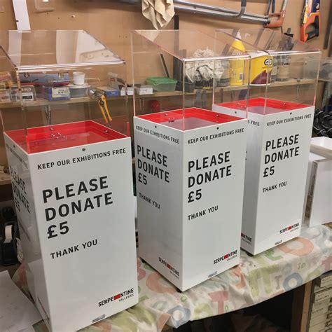 donation box steel|large donation boxes for fundraising.